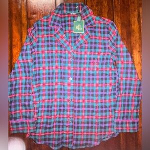 Lauren Ralph Lauren Plaid Pajama Top